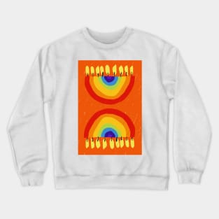 Rainbow Chanukiah Orange Print Crewneck Sweatshirt